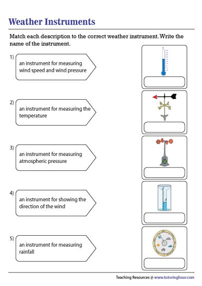 Weather Instruments Worksheet