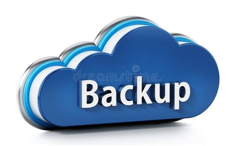 Cloud Symbol with Backup Text. 3D Illustration Stock Illustration ...