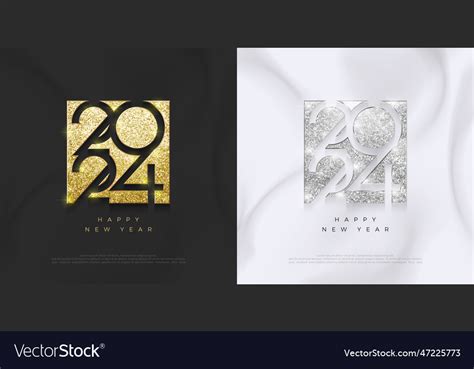 Happy new year 2024 design with gold glitter Vector Image