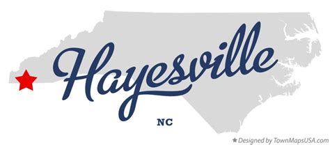 Map of Hayesville, Clay County, NC, North Carolina