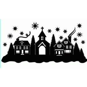 Christmas Village Silhouette at GetDrawings | Free download