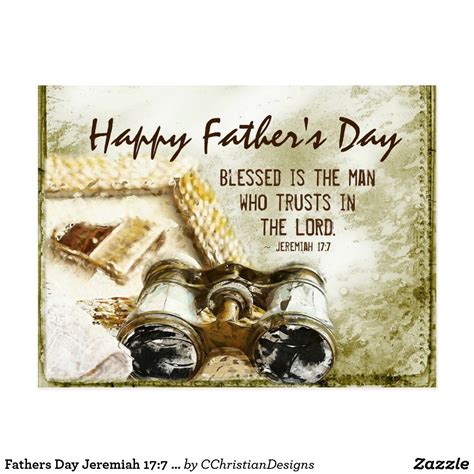 Fathers Day Jeremiah 17:7 Blessed is the Man Bible Postcard | Zazzle | Fathers day bible quotes ...