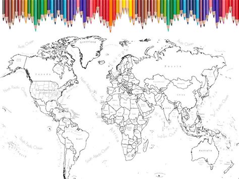 Colour World Map Printable