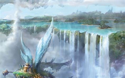 Download Waterfall Landscape Utopia Artistic Fantasy Fantasy Landscape HD Wallpaper