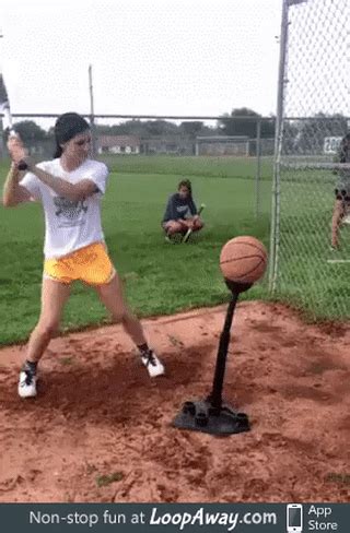 Let me hit this basket ball with a baseball bat! | Funny quotes for kids, Laugh meme, Funny gif