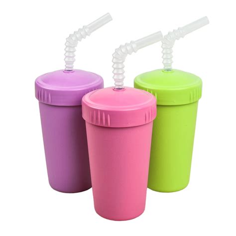 Re-Play Made in USA 3pk Straw Cups with Reversable Straw for Easy Baby, Toddler, Child Feeding ...