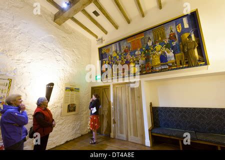 The interior or inside of Carrickfergus Castle, a Norman castle in ...