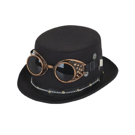 Steampunk Top Hat with Goggles - Costumes R Us Fancy Dress