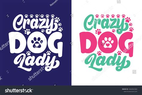 Printable Vector Illustration Crazy Dog Lady Stock Vector (Royalty Free) 1864092583 | Shutterstock