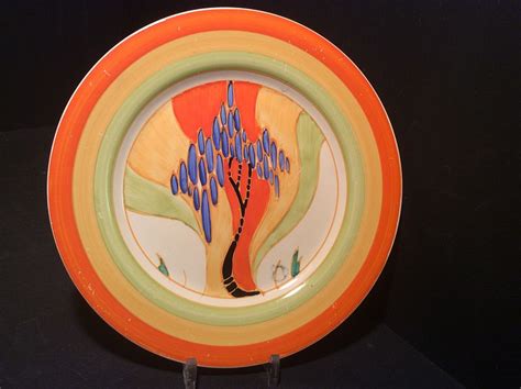 CLARICE CLIFF, A WINDBELLS PATTERN 9" PLATE: Clarice Cliff & Art Deco Ceramics Dealers | London