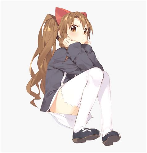 Anime Girl Sitting Png, Transparent Png - kindpng