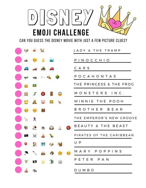 Disney Emoji Challenge | Emoji challenge, Disney emoji, Emoji quiz