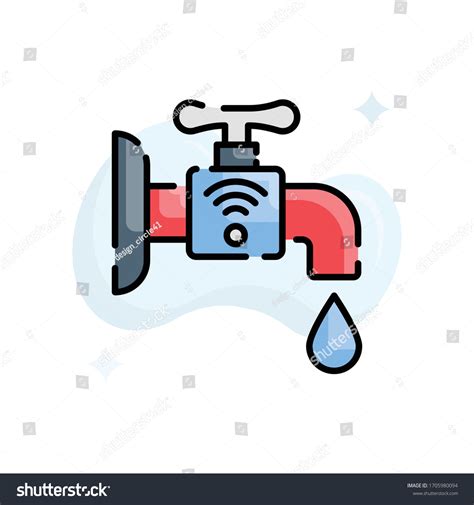 Smart Water Vector Illustration Filled Outline Stock Vector (Royalty Free) 1705980094