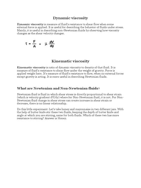 Dynamic Viscosity | PDF