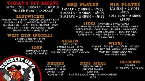 Cockeye BBQ Menu, Menu for Cockeye BBQ, Warren, Youngstown - Urbanspoon ...