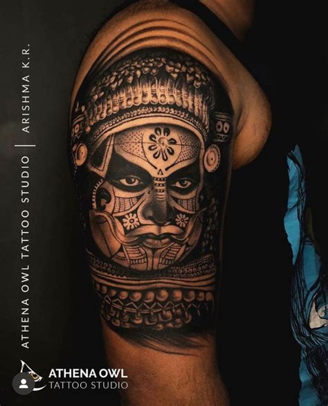 Theyyam tattoo by Arishma Kr | black and grey theyyam portrait in 2023 ...