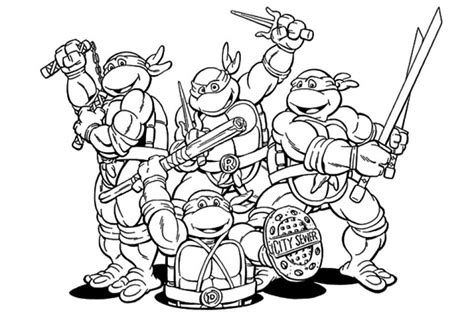 Tortugas Ninja Del Equipo para colorear, imprimir e dibujar –ColoringOnly.Com