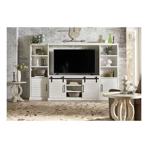 Farmhouse White 4 Piece Entertainment Center | Badcock Home Furniture &more