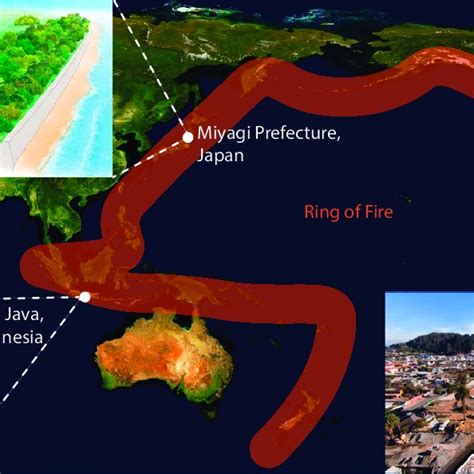 Three examples of tsunami mitigation parks along the ring of fire that... | Download Scientific ...