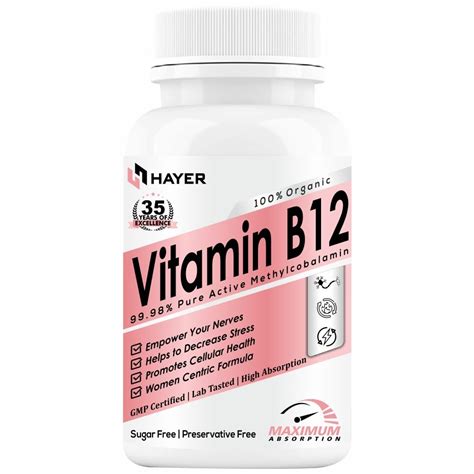 HAYER Vitamin B12 Supplements For Women, Methylcobalamin Vit b 12 green ...