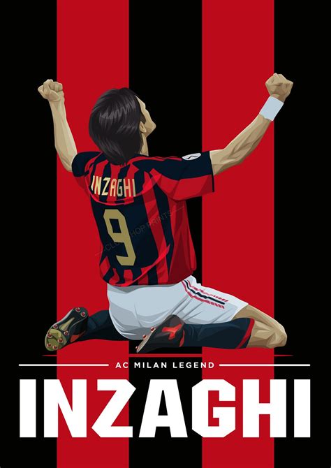 Filippo Inzaghi AC Milan Art Print | Etsy