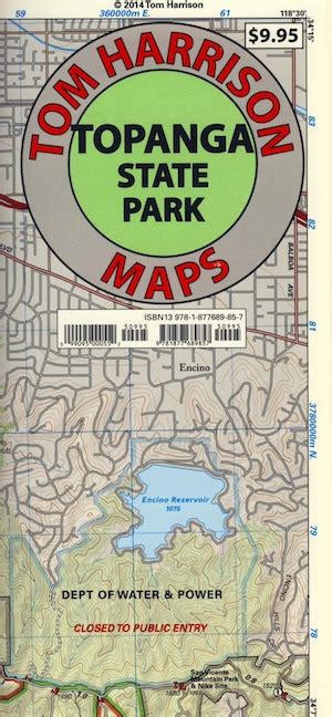 Topanga Canyon Map - Total Escape Map Shop Topanga Hiking Topo Map