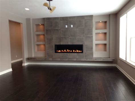 Fantastic looking built ins....Modern fireplace media wall Fireplace