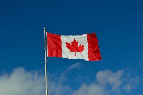 HD wallpaper: Canadian flag on flag pole, canada, national park, maple, sky | Wallpaper Flare