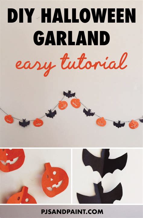 DIY Halloween Garland - Easy Tutorial - Pjs and Paint