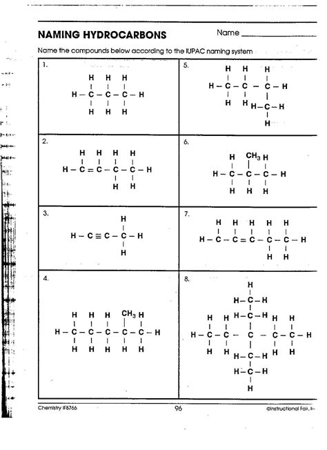 Naming Alkenes Worksheet And Key Answers