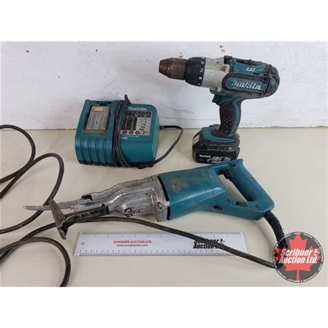 Makita Power Tools Combo: Recip Saw Corded & Drill & Battery & Charger ...