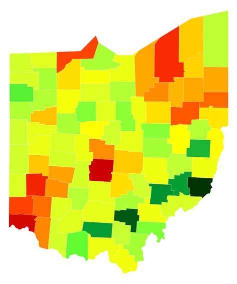 Ohio Population Density Map