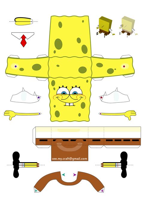 8 Best Images of Spongebob 3D Cut Out Printable Paper Crafts ...