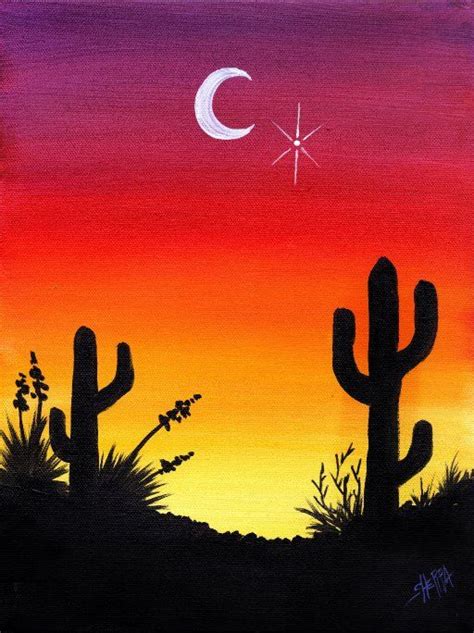 EASY Desert Sunset With Cactus Acrylic Painting Beginner Step By Step The Art Sherpa | The Art ...