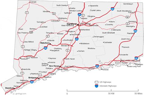 Map of Connecticut Cities - Connecticut Road Map