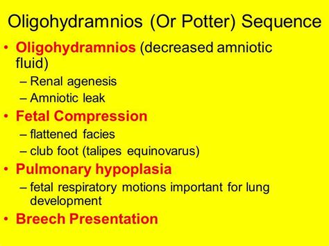 Potter sequence/syndrome... | Amniotic fluid, Sequencing, Pulmonary