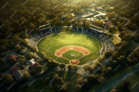 Premium AI Image | An aerial view of a baseball stadium with a view of ...