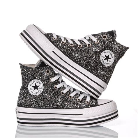 Converse Layerglitter589 Glitter Hi Top Sneakers in Black - Lyst