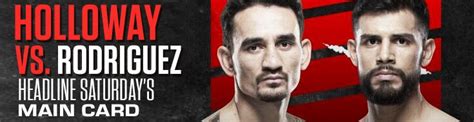 UFC Fight Night Holloway vs. Rodriguez Main Card Betting Odds 11/13/21