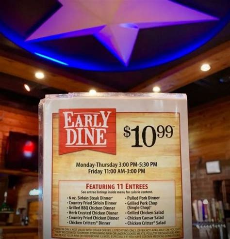 Texas Roadhouse Early Dine Menu 2024 Pdf - Joby Dolores