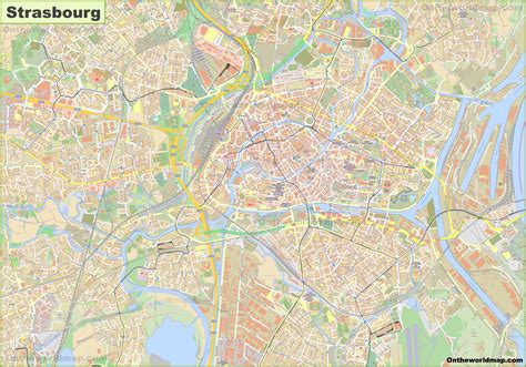 Large detailed map of Strasbourg