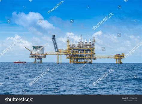 Offshore Oil Gas Construction Platform Operation Stock Photo (Edit Now) 1156055788