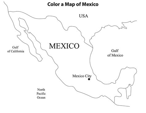 Mapa de Mexico gratis para colorear, imprimir e dibujar –ColoringOnly.Com