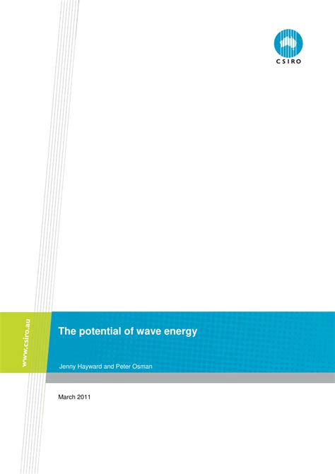 (PDF) The potential of wave energy