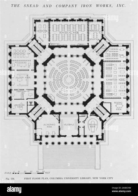 First floor plan, Columbia University Library, New York City (fig. 156 Stock Photo - Alamy