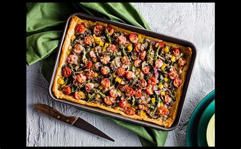 Roasted Veggie Pizza on Phyllo Crust