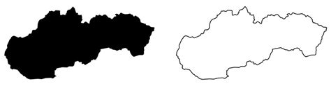 Premium Vector | Simplified map of Slovakia outline, with slightly bent flag under it.