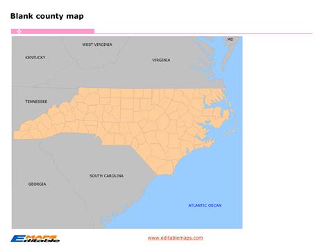 North Carolina county map - Editable PowerPoint Maps