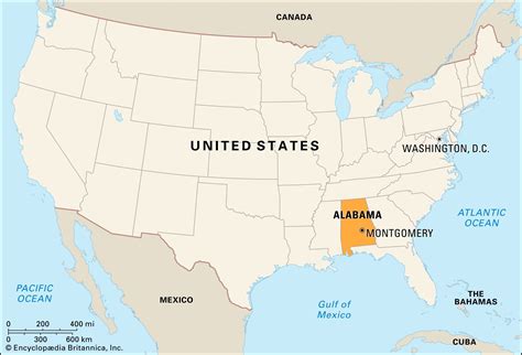 Alabama On A Us Map - Viole Jesselyn