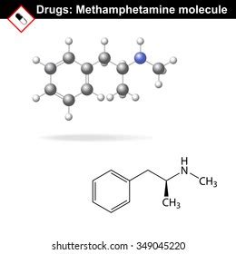 Methamphetamine Recreational Drug Molecule Chemical Structural Stock ...